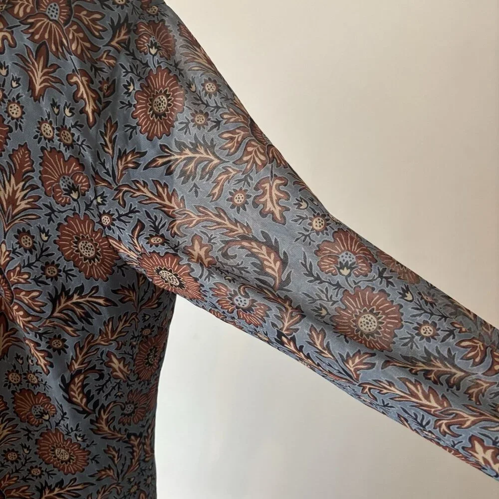 CABi Floral‎ Provincal Tunic Dress V-neck Long Sleeve Size Large Autumn Floral
